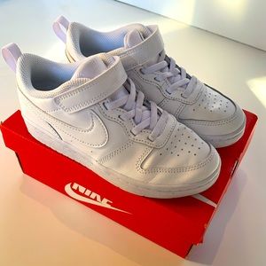Girls or Boys Nike Court Borough Low 2 (PSV), White, Little Kids 13.5